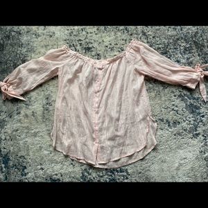 Pink sheer top